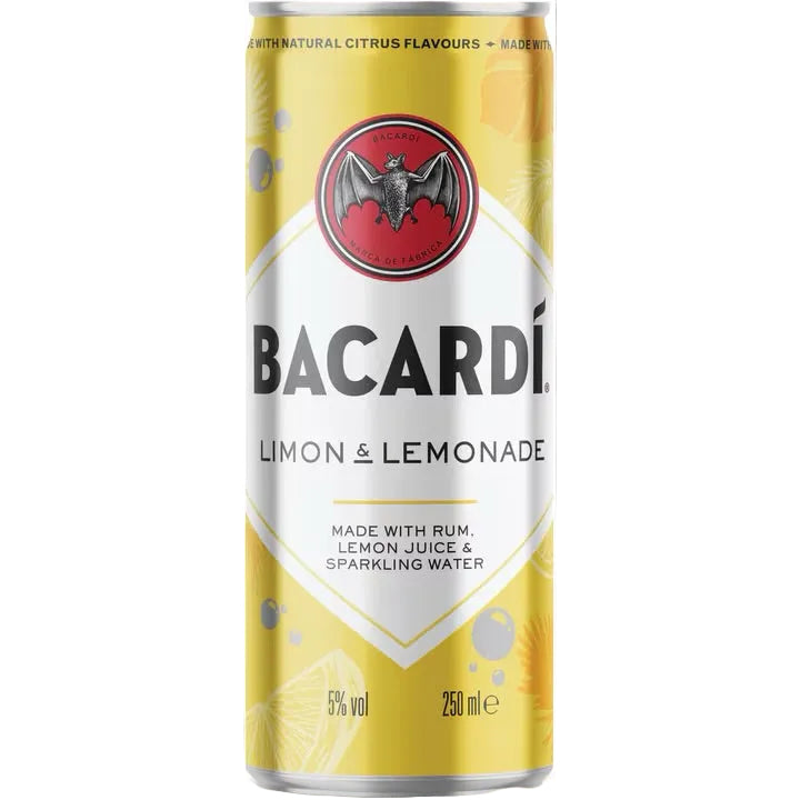 Bacardi Limon and Lemonade 250 ML