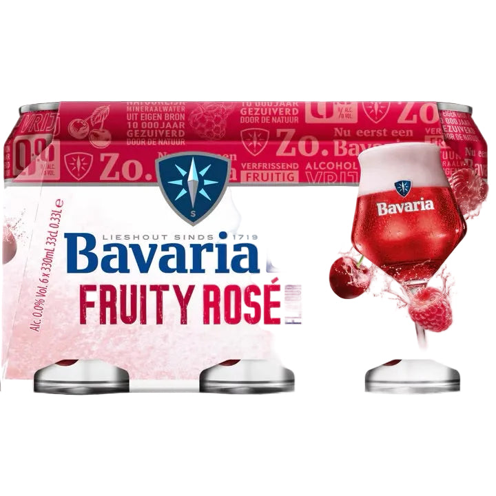 Bavaria 0.0% Alc. Vol. Fruity Rose Flavour 6 x 330 ml