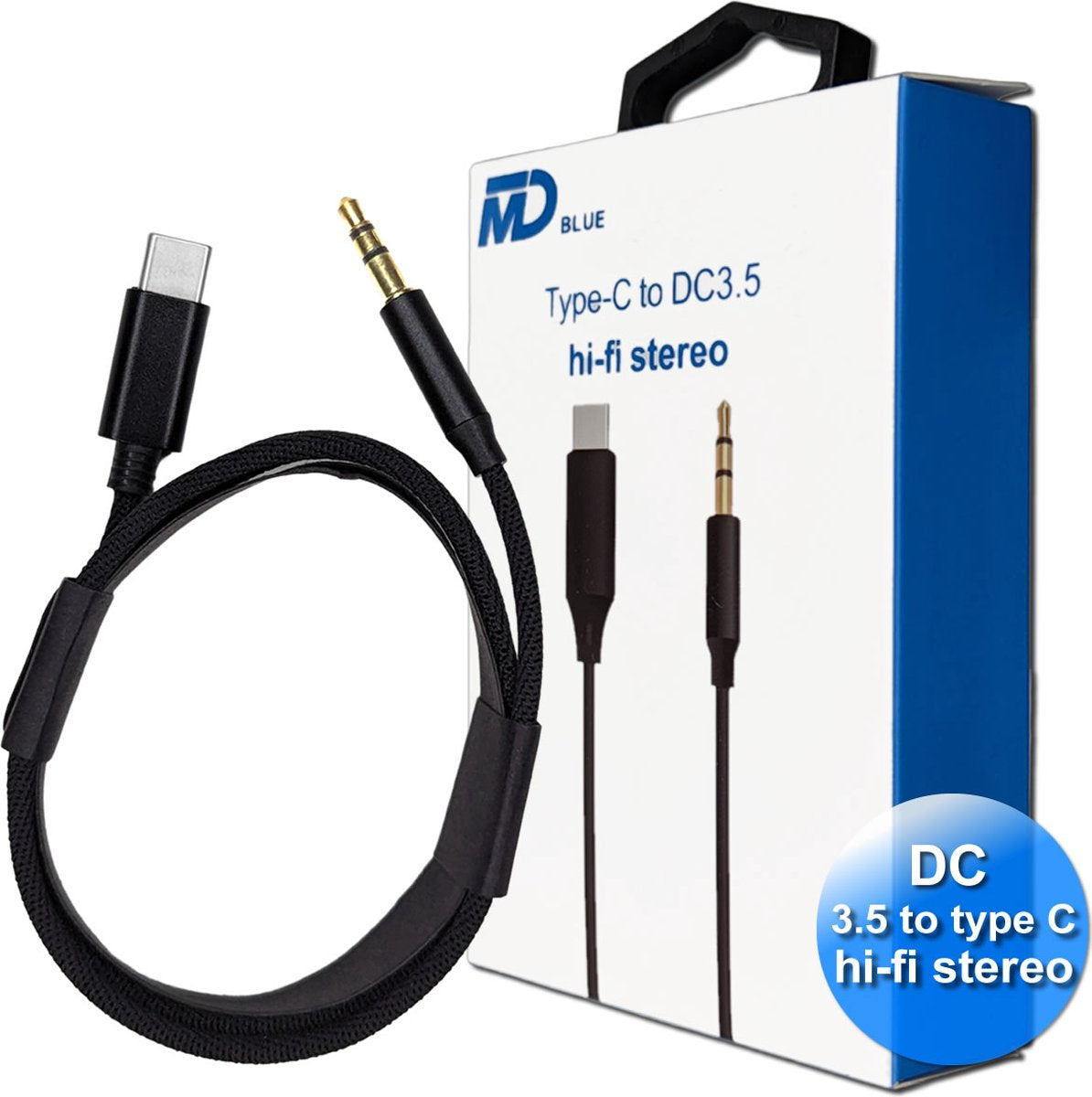 MD Blue Hi-Fi Stereo DC 3.5 To DC 3.5