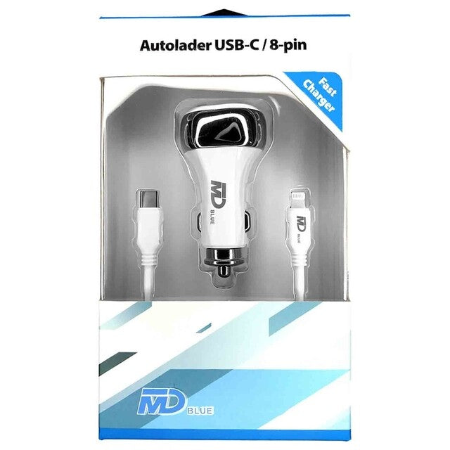 MD Blue USB-C To 8-Pin Kabel Wit