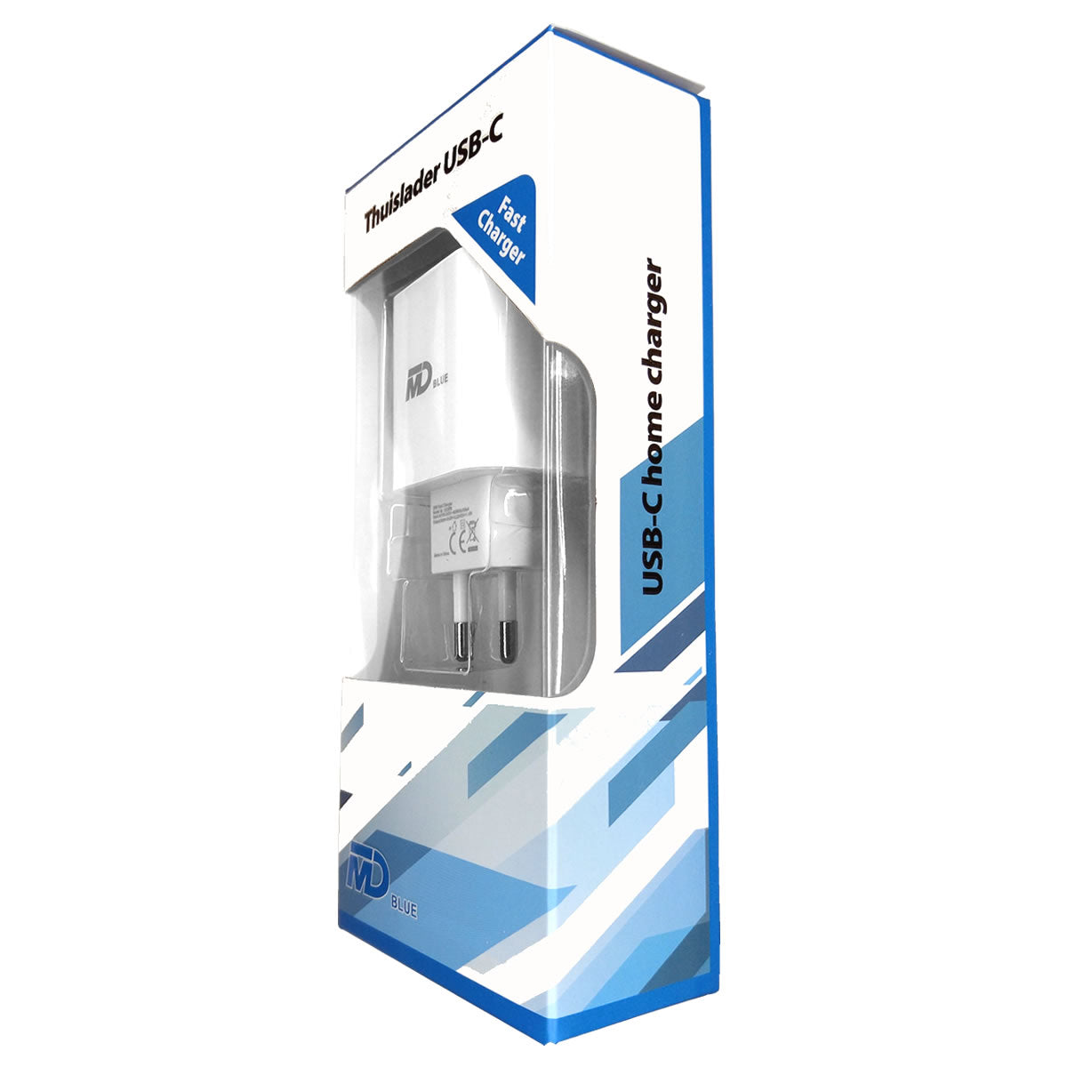 MD Blue Thuislader USB-C/USB-C Fast Charger Wit