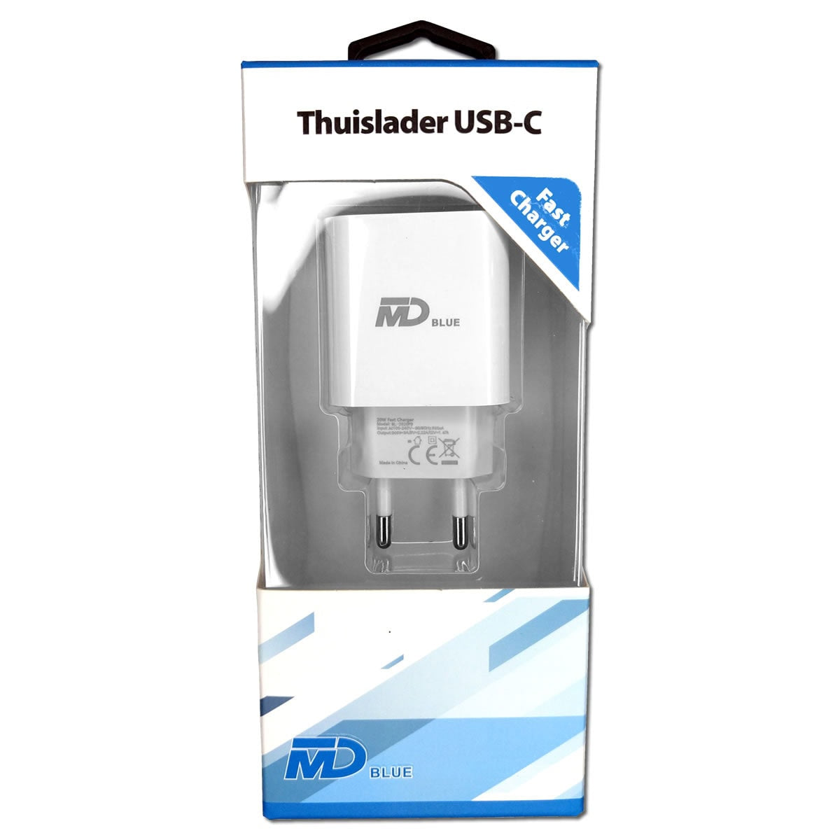 MD Blue Thuislader USB Fast Charger Wit