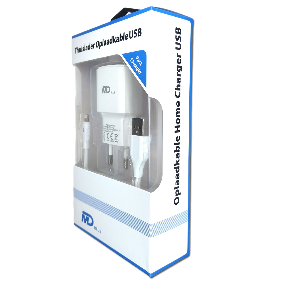 MD Blue Thuislader USB Fast Charger