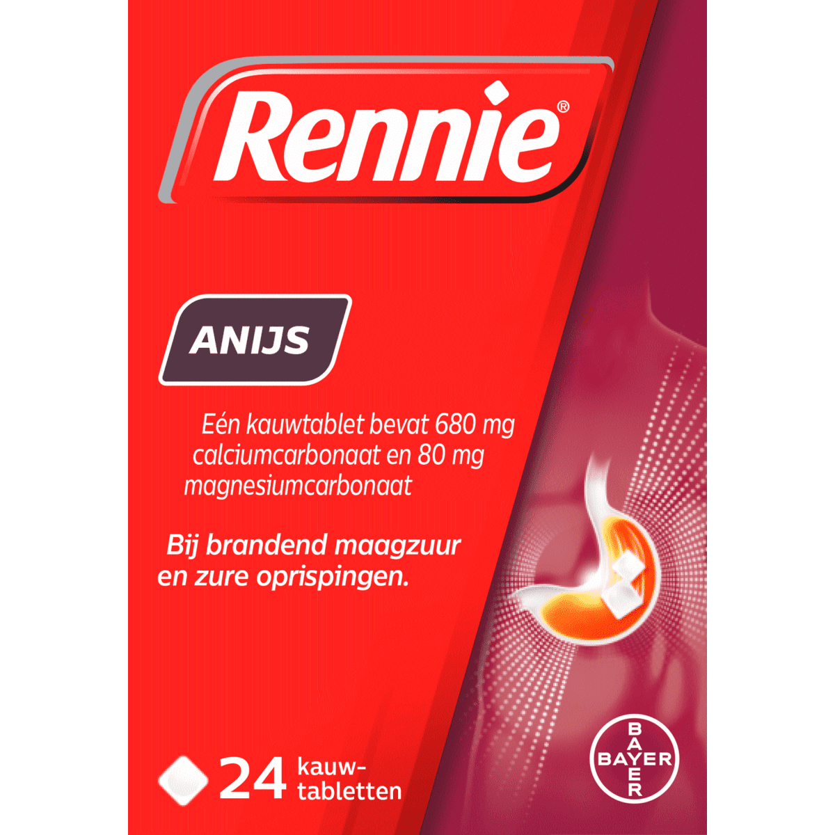 Rennie Anijs Kauwtablet bij Brandend Maagzuur 24 stuks
