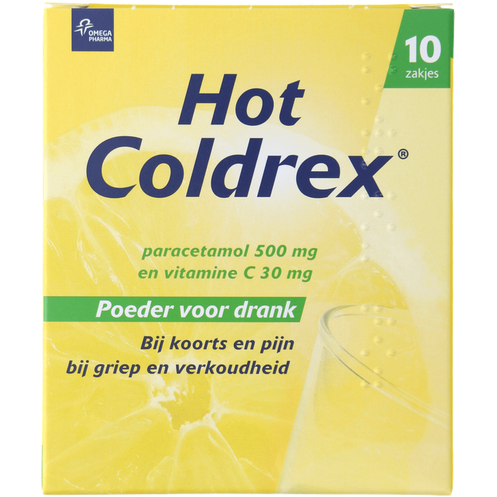 Hot Coldrex Poederzakjes voor Drank met Pijnstilling 10 zakjes