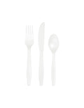Plastic Vorken en Messen Wit Set van 20 St